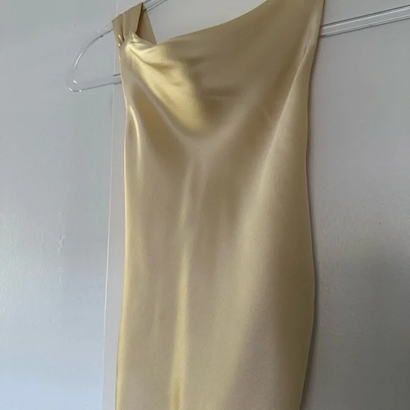 Reformation Silk Casette Midi Dress in Pale Yellow- Size 4 - Picture 8 of 12